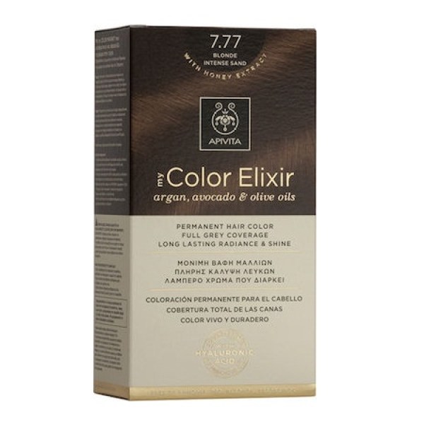 Apivita My Color Elixir  No 7.77 Μόνιμη Βαφή Μαλλιών Ξανθό Έντονο Μπεζ